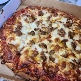 Pepperoni sausage 13&quot; pizza.