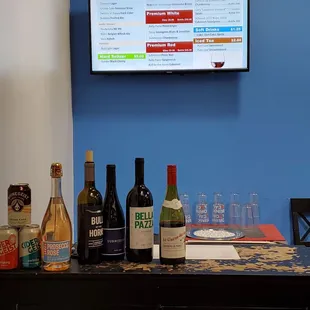 Wine, hard cider, canned soda