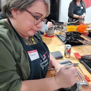 Grinding the spices!