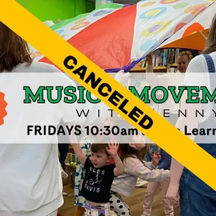Jenny is on vacation!  Music and Movement with Jenny at The Learning Tree will be canceled Friday July 26th &amp; Friday August...