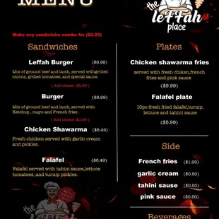 The full menu