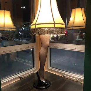 a lamp on a table