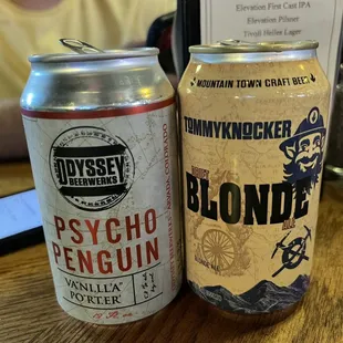 two cans of beer