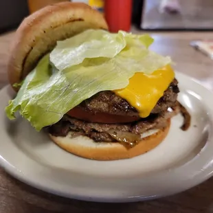 Double onion burger with cheese