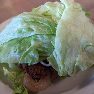 Lettuce wrapped burger