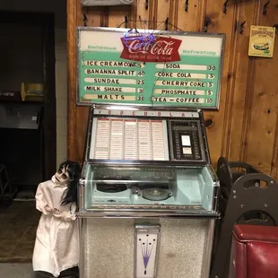 Dessert Menu and 1950's Diner Music Player