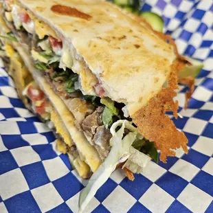 a close up of a sandwich