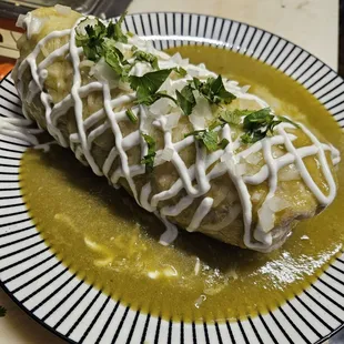 Green wet burrito