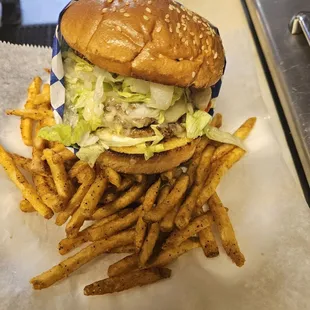 DOUBLE JACK CHESSE BURGER W/FF