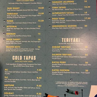 menu