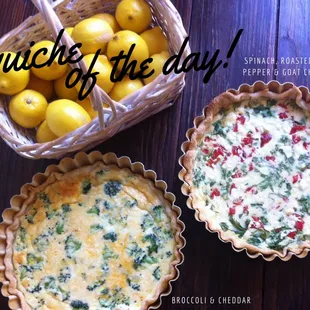 Homemade Quiches made by The Lemon Tree