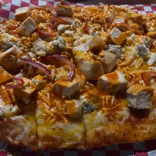 The Buffalo Chicken Flatbread is a tasty treat for the taste buds!
