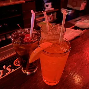 two drinks on the bar