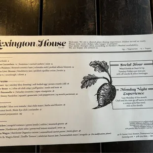 menu