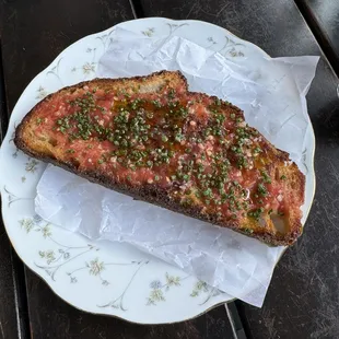 Sourdough with tomato and herbs