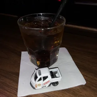 Strong Jack and Coke.  The little car.....that's a long story.