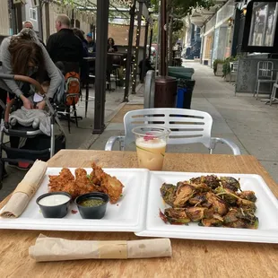 Fried chicken and Brussel sprout