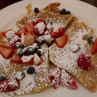 Three berry crepes