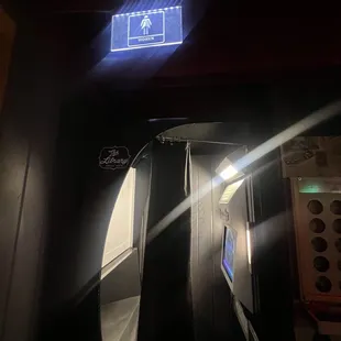 a television in a dark room