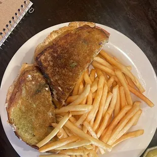 Fries and sandwich