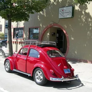 a red vw beetle