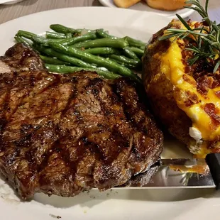 My delicious 12 oz ribeye dinner!