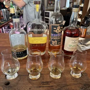 Delicious flight for today of Whiskey