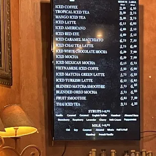 Cold Drink menu (updated)
