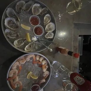 Oysters, Shrimp, Prosecco