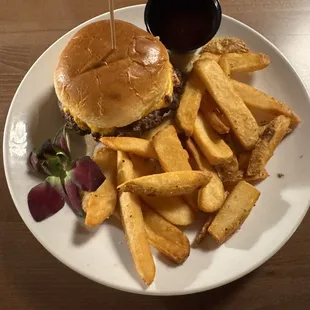 Burger with fries