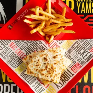 a sandwich and french fries
