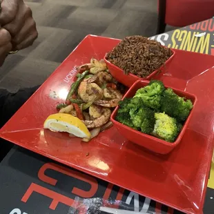 Grilled shrimp meal