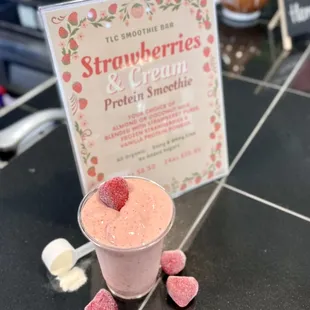 Strawberries &amp; Cream Protein Smoothie
