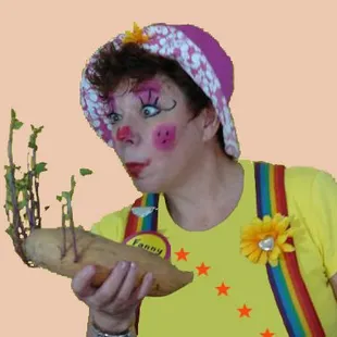 Miss Fanny the Clown loves to garden!