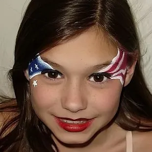 Face paint of 4th of July eyes