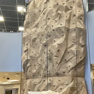 Rock climbing wall.