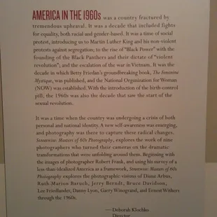 Explanation of the "Streetwise" exhibit