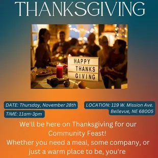 Coming up on Thanksgiving, please help spread the word!