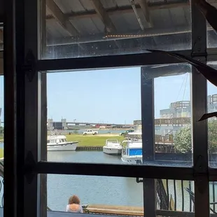 A view of the marina from my indoor seat