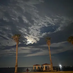 At night