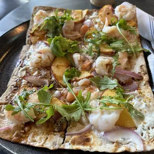 Shrimp Peach Flatbread