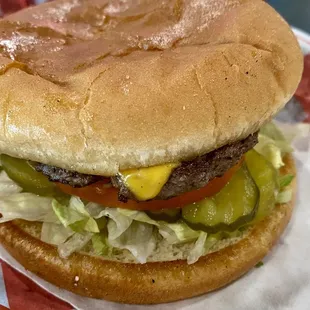 Cheeseburger - bring your appetite, it's huge.