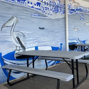 Covered eating area.