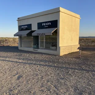 Prada installation 36 miles west of Marfa, TX. Gotta go see it for yourself.