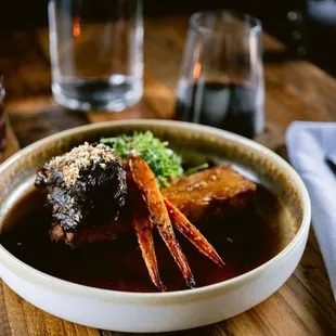 a bowl of food on a table