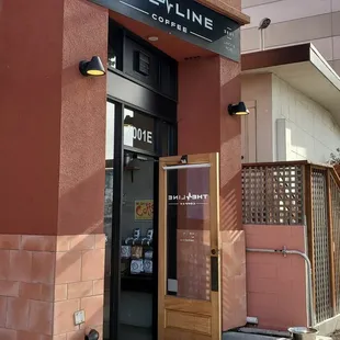 the entrance to the building