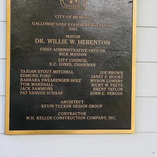 Official renovations to this course happened in 2001 with a notion from then Memphis Mayor W. Herenton.