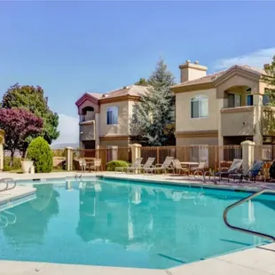 One of two swimming pools on site