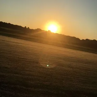 Morning sunrise on the golf course.