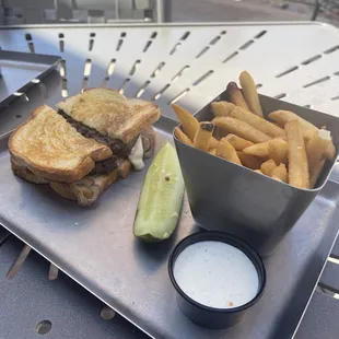 Delicious patty melt!  I asked for sourdough, so good!